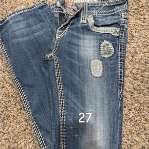 Stylish Blue Distressed Jeans